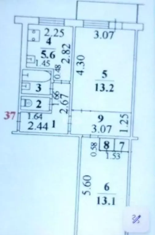 2-к кв. Липецкая область, Липецк Липовская ул., 44 (42.4 м) - Фото 2