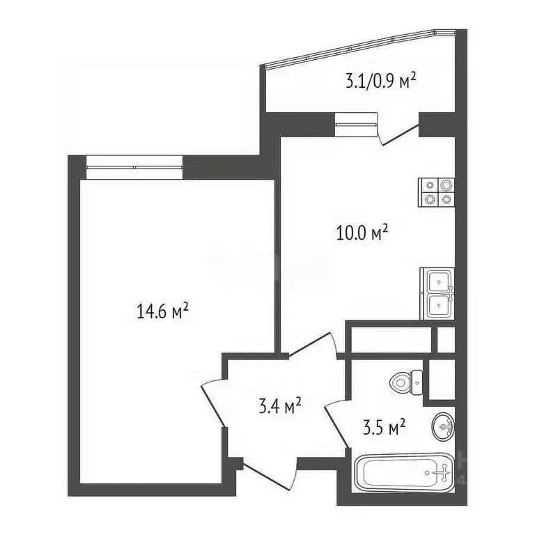 1-к кв. Московская область, Лобня ул. Колычева, 1 (33.6 м) - Фото 0