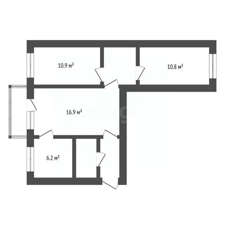 3-к кв. Амурская область, Благовещенск ул. Ленина, 209 (54.0 м) - Фото 1