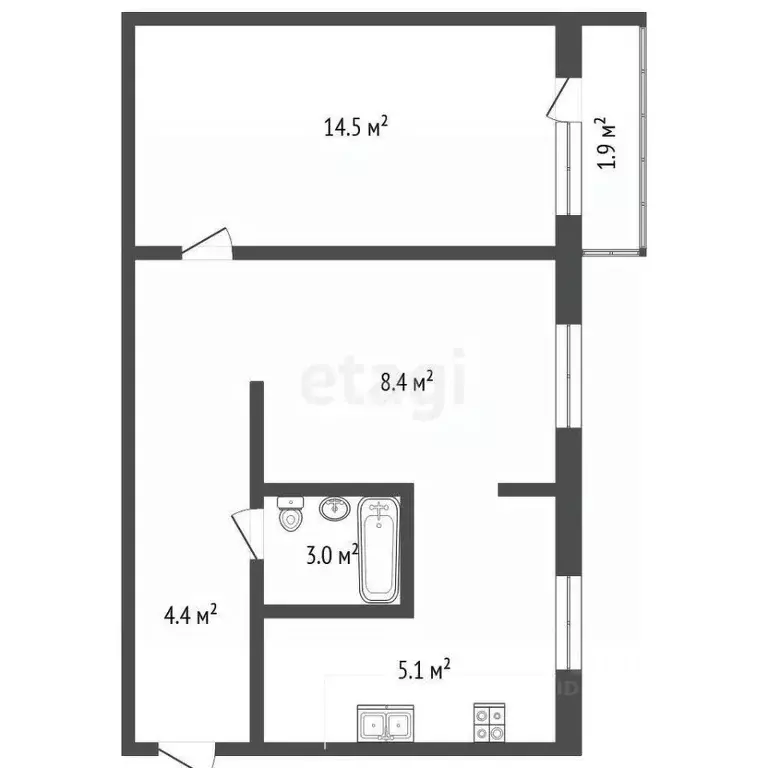 2-к кв. Башкортостан, Стерлитамак ул. Николаева, 5 (37.3 м) - Фото 1