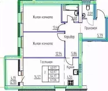 2-к кв. Удмуртия, Завьяловский район, с. Первомайский ул. Строителя ... - Фото 2