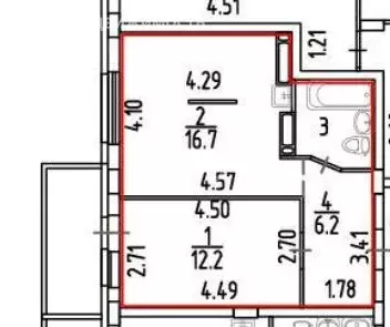 1-комнатная квартира: Пермь, улица Карпинского, 14 (39.2 м) - Фото 2