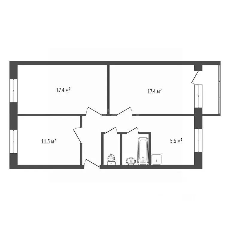 3-к кв. Красноярский край, Красноярск ул. Железнодорожников, 20 (61.8 ... - Фото 2
