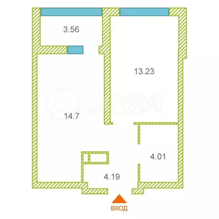1-комнатная квартира: деревня Патрушева, улица Льва Толстого, 17 (36 ... - Фото 1