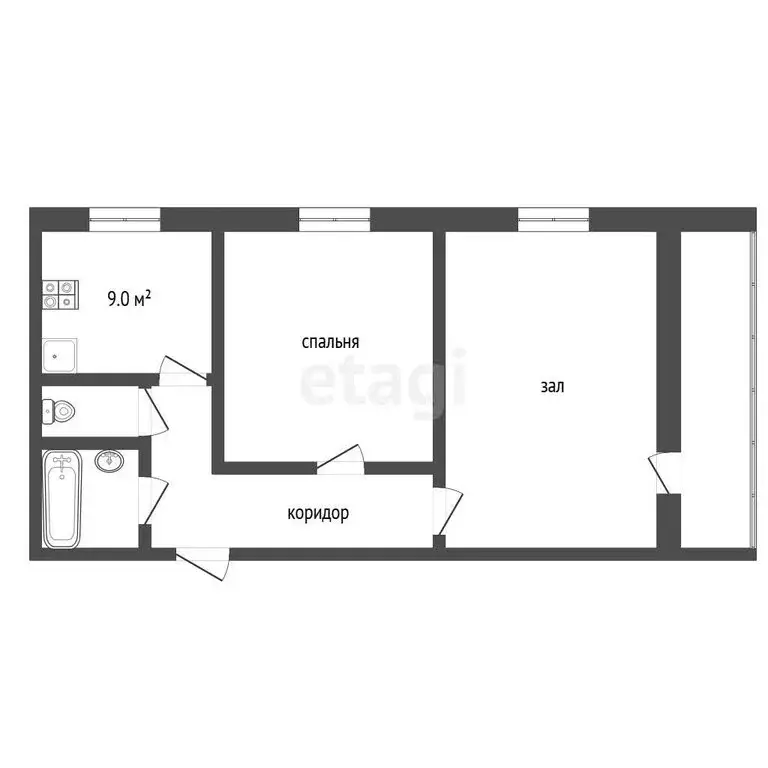 2-комнатная квартира: Орёл, улица Машкарина, 20 (50.1 м) - Фото 1
