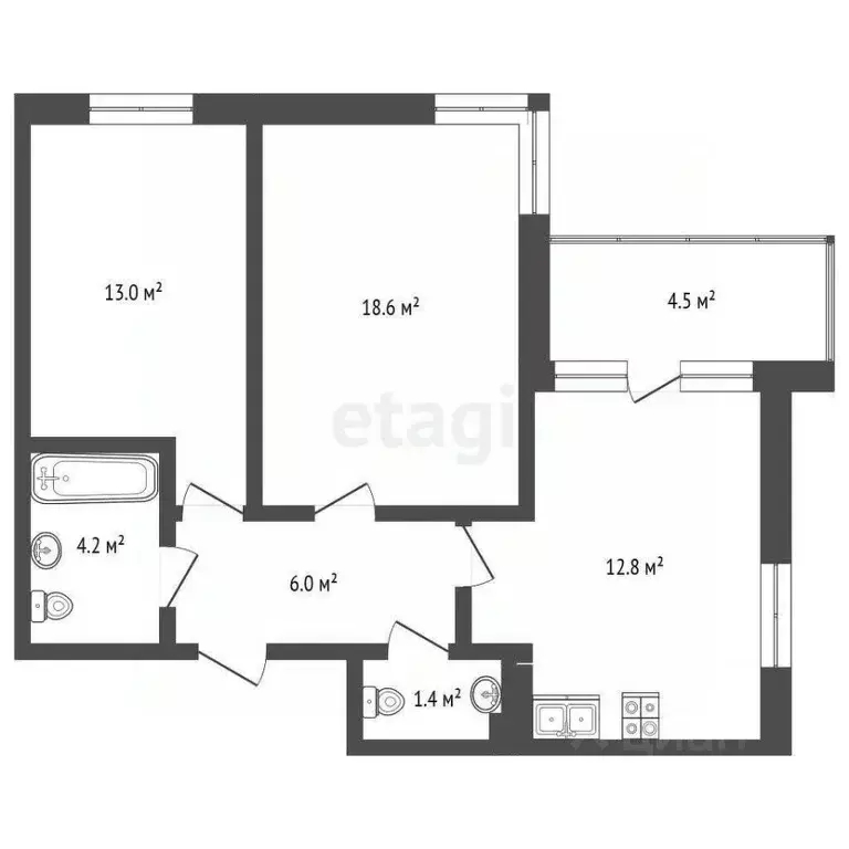 2-к кв. Ростовская область, Ростов-на-Дону просп. 40-летия Победы, 316 ... - Фото 1