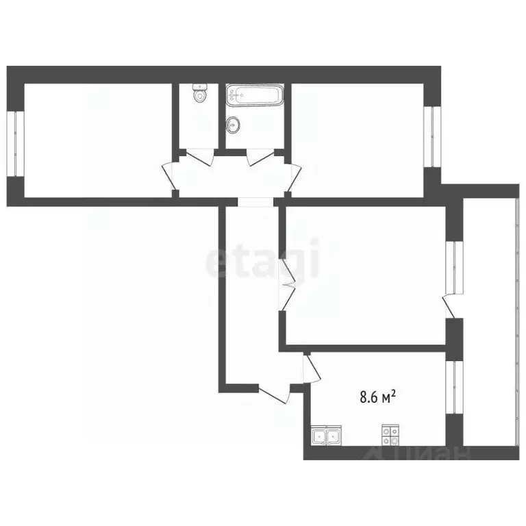 3-к кв. Московская область, Пушкино ул. Некрасова, 28/6 (60.2 м) - Фото 2