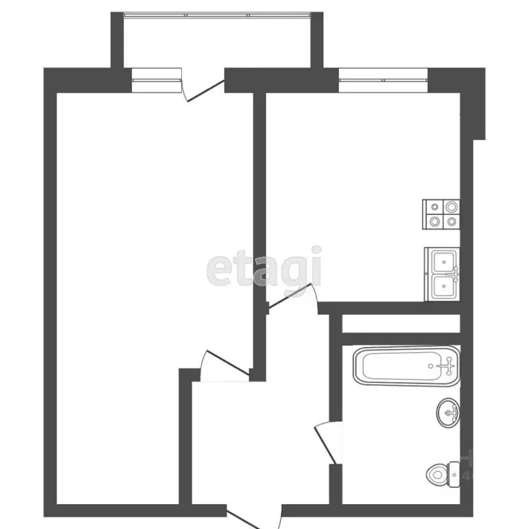 1-к кв. Тюменская область, Тюмень ул. Пермякова, 81 (29.8 м) - Фото 2