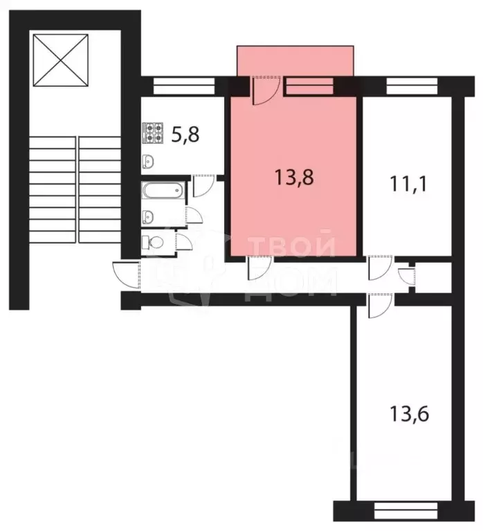 Комната Санкт-Петербург ул. Карпинского, 36К7 (13.8 м) - Фото 0