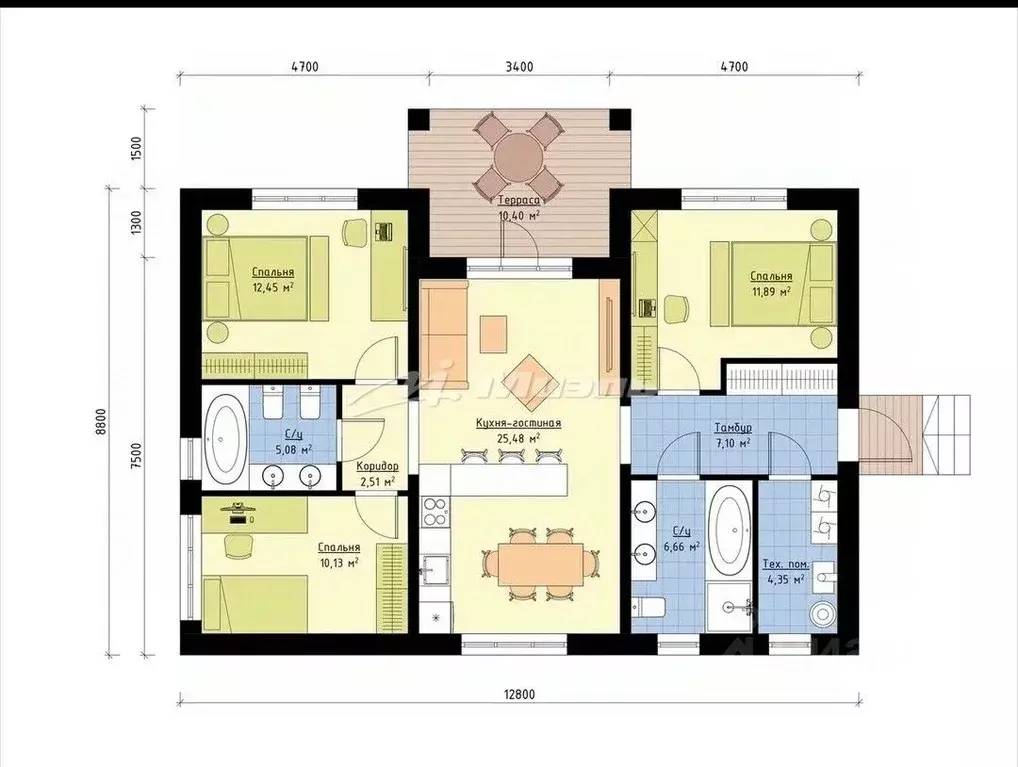 Дом в Крым, Симферопольский район, с. Мирное  (119 м) - Фото 2