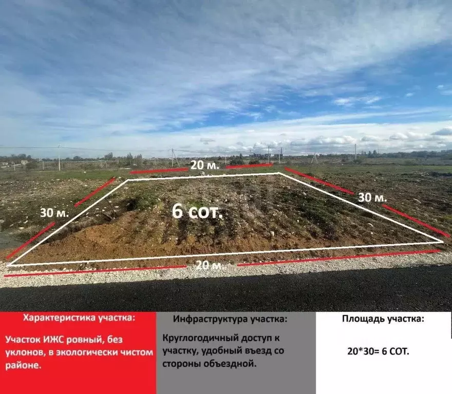 Участок в Крым, Симферопольский район, с. Мирное  (6.0 сот.) - Фото 1