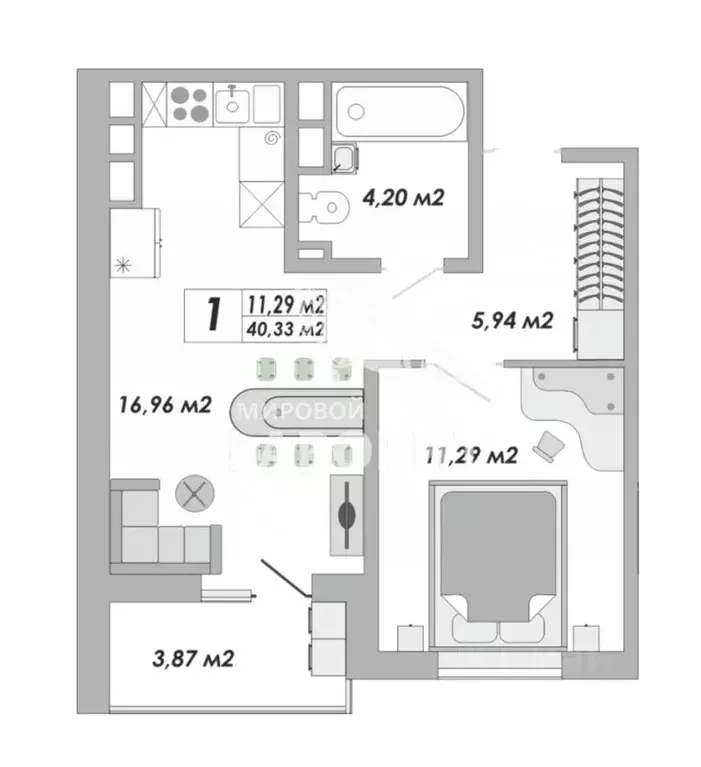 1-к кв. Оренбургская область, Оренбург Северо-Восточный жилрайон, 20А ... - Фото 2