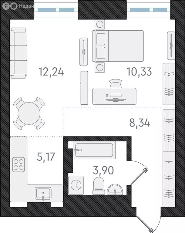 2-комнатная квартира: Новосибирск, Плановая улица, 60А (40 м) - Фото 0