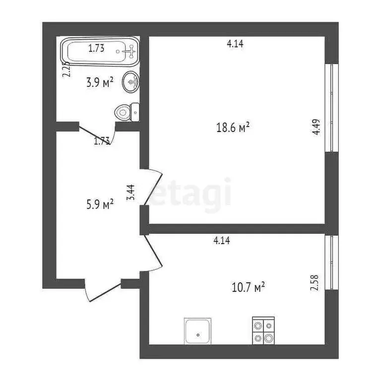 1-комнатная квартира: Светлогорск, Балтийская улица, 15 (39.9 м) - Фото 0