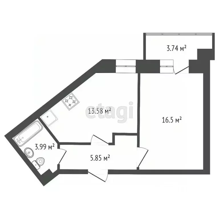 1-к кв. Красноярский край, Красноярск Норильская ул., 10А (40.2 м) - Фото 2