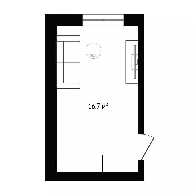1к в -комнатной квартире (16.7 м) - Фото 2