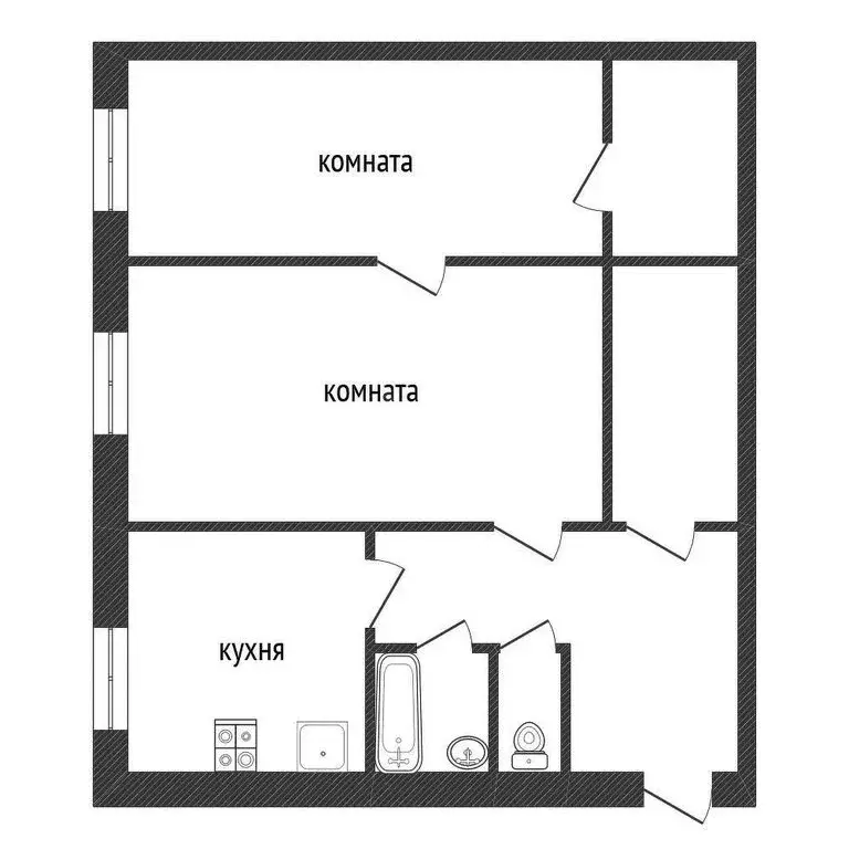 2-комнатная квартира: Кириши, проспект Ленина, 3 (43.8 м) - Фото 0