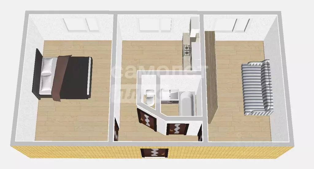 2-к кв. Московская область, Домодедово Западный мкр, ул. Рабочая, 45 ... - Фото 2