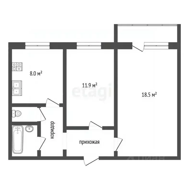 2-к кв. Архангельская область, Приморский муниципальный округ, пос. ... - Фото 2