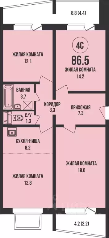 3-к кв. Новосибирская область, Новосибирск Династия жилой комплекс ... - Фото 0