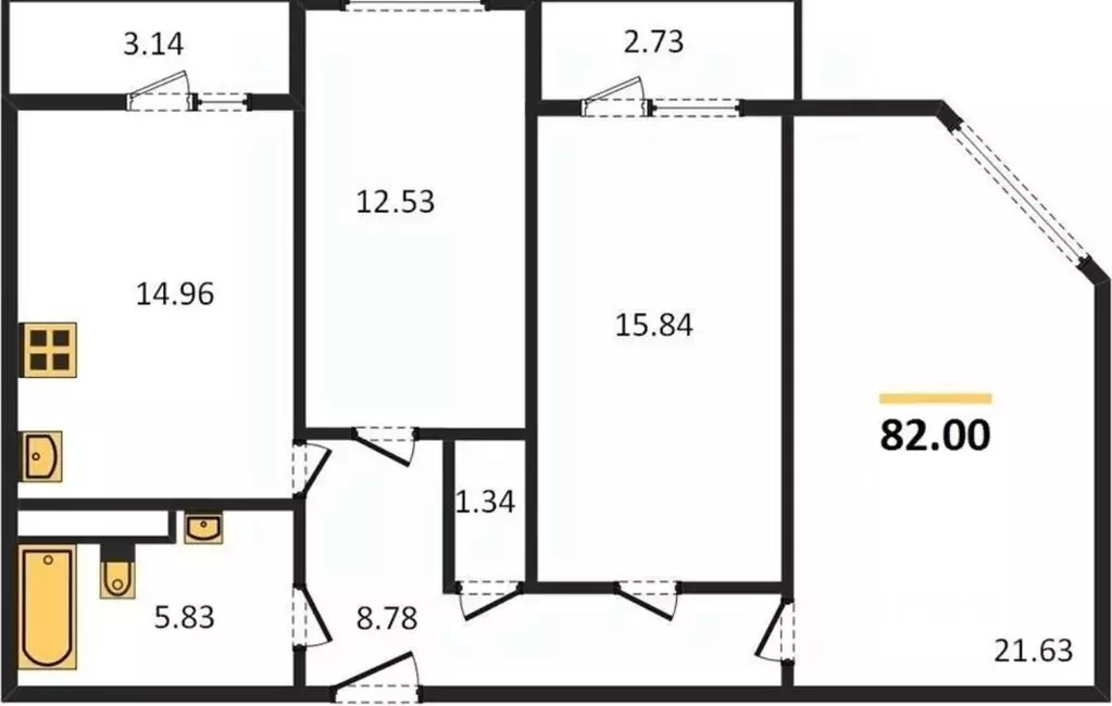 3-к кв. Самарская область, Самара ул. Советской Армии, 91 (80.0 м) - Фото 2