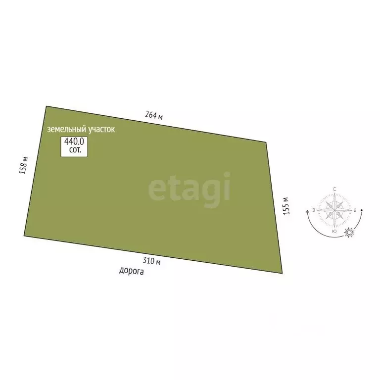 Участок, 440 сот., 0 - Фото 0