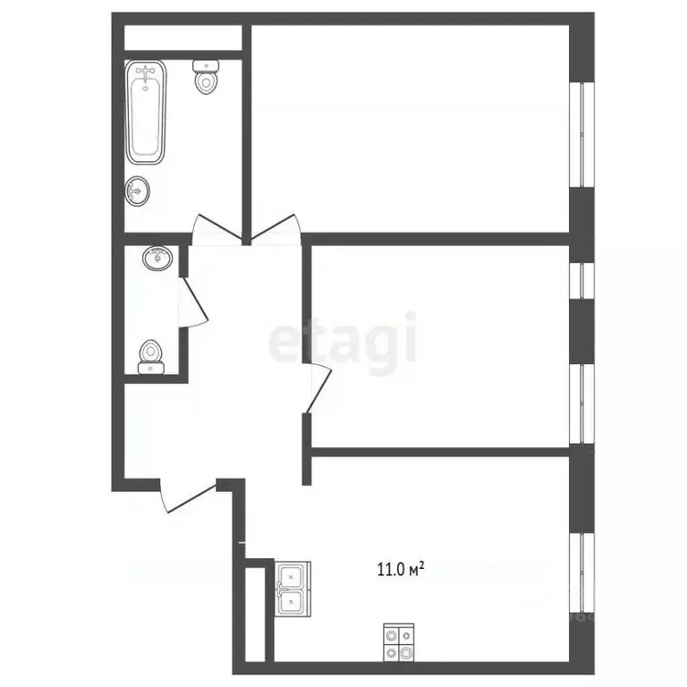 2-к кв. Москва пос. Коммунарка, Эдальго мкр, 1 (57.1 м) - Фото 1