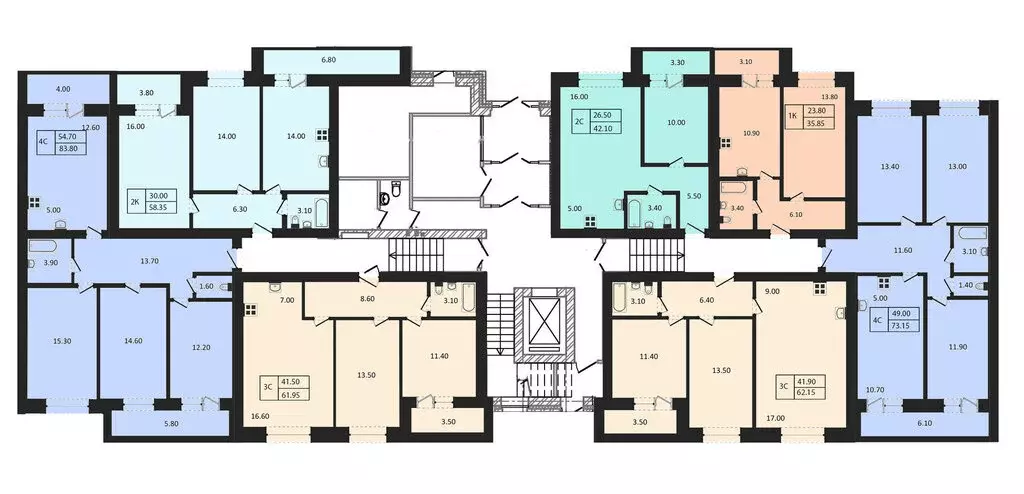 3-комнатная квартира: Новосибирск, Ленинский район (62.15 м) - Фото 1