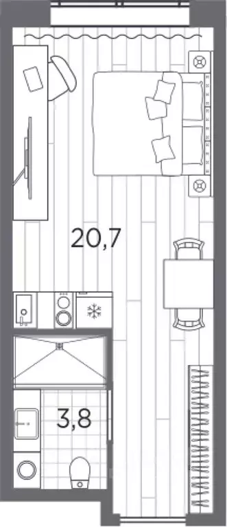 Студия Санкт-Петербург просп. Стачек, 62Е (24.5 м) - Фото 0