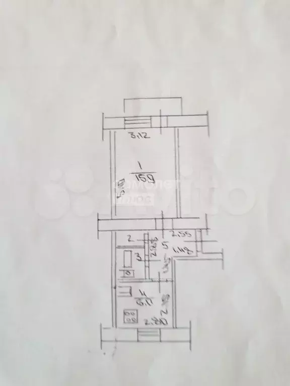 1-к. квартира, 32 м, 5/5 эт. - Фото 0