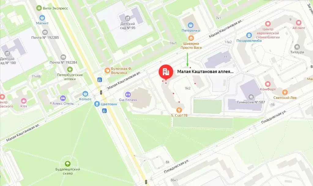 Помещение свободного назначения в Санкт-Петербург Малая Каштановая ... - Фото 1