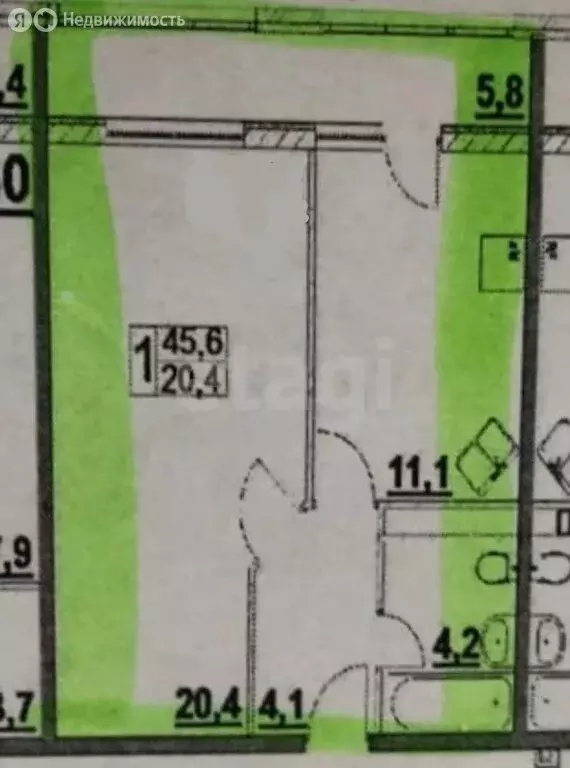 1-комнатная квартира: Анапа, Владимирская улица, 108к3 (45.6 м) - Фото 0