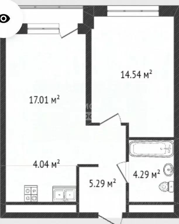 1-к кв. Тюменская область, Тюмень ул. Газовиков, 44 (46.7 м) - Фото 1