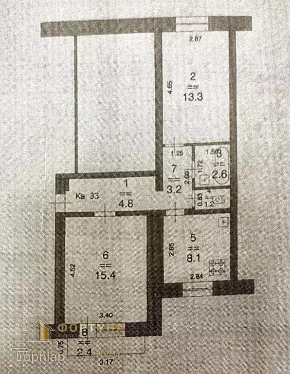 2-к кв. Нижегородская область, Бор пос. Октябрьский, ул. Молодежная, 2 ... - Фото 2
