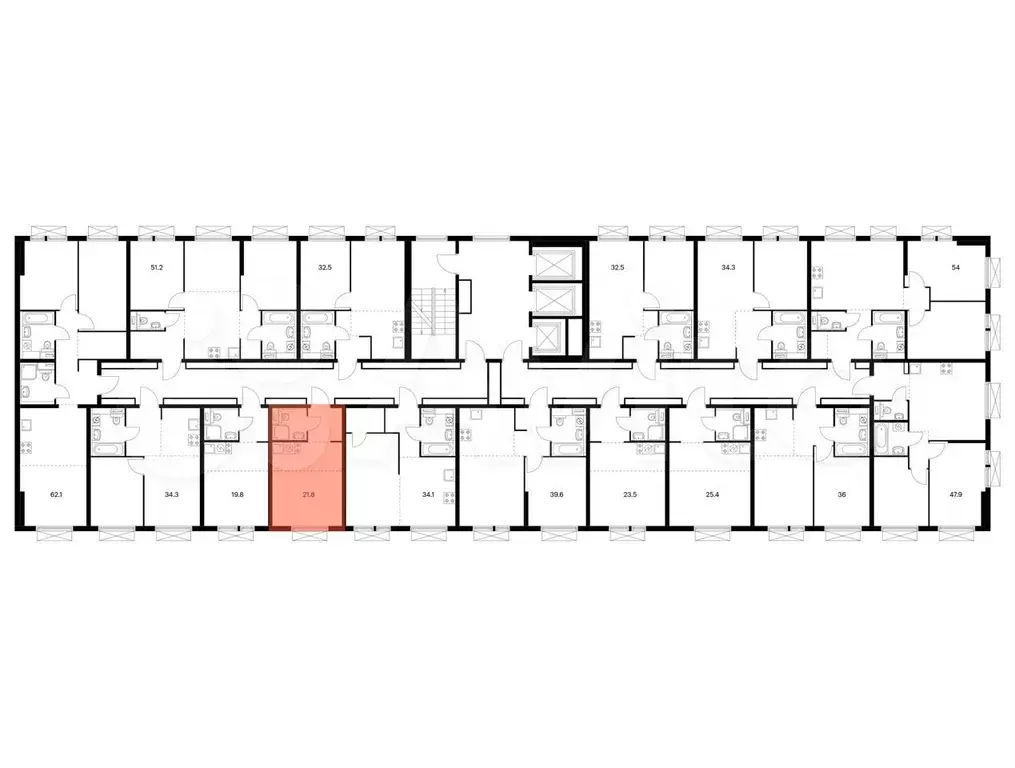 Квартира-студия, 21,8м, 19/25эт. - Фото 1