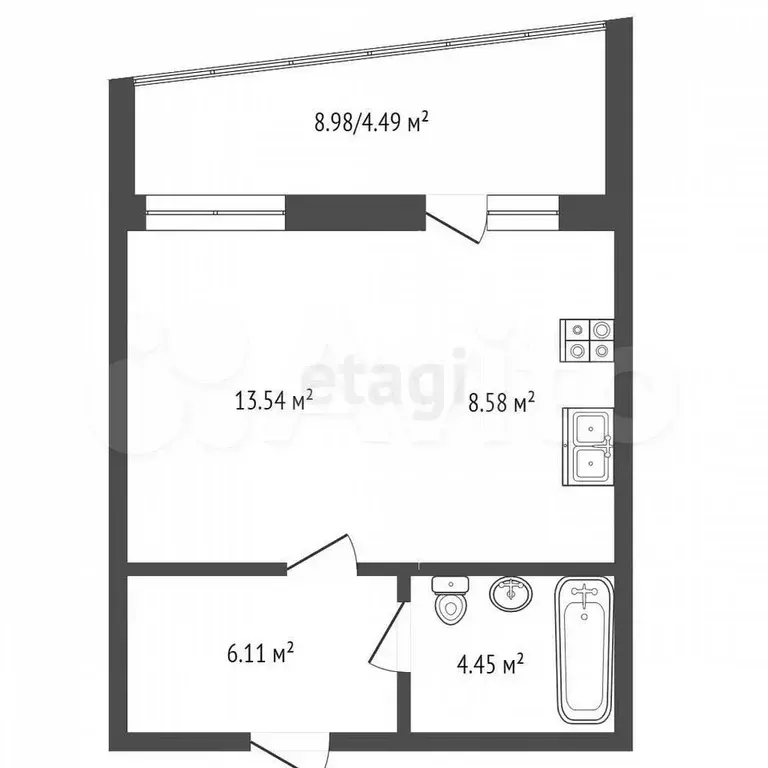 Квартира-студия, 31,4 м, 5/20 эт. - Фото 0