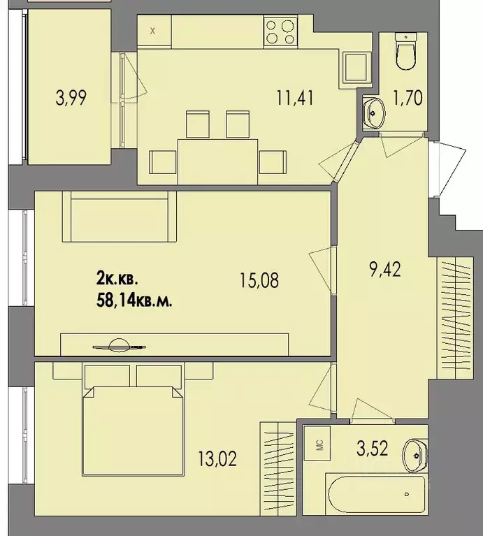 2-к кв. Карелия, Петрозаводск Перевалка-2 тер., Университетский ... - Фото 0