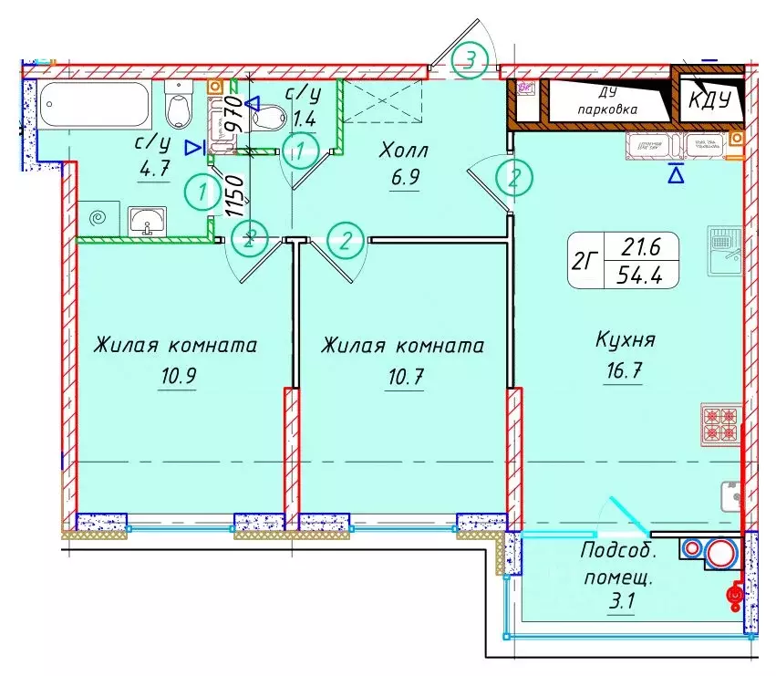 2-к кв. Ставропольский край, Ставрополь № 36 мкр, ЖК Фруктовый сад,  ... - Фото 1