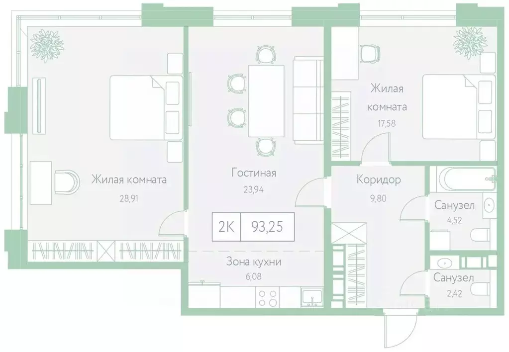 2-к кв. Хабаровский край, Хабаровск Доступный пер., 14 (93.25 м) - Фото 1