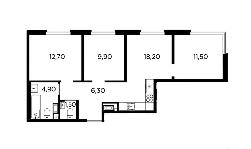 4-к кв. Санкт-Петербург Волхонское ш., 5к2 (65.0 м) - Фото 1