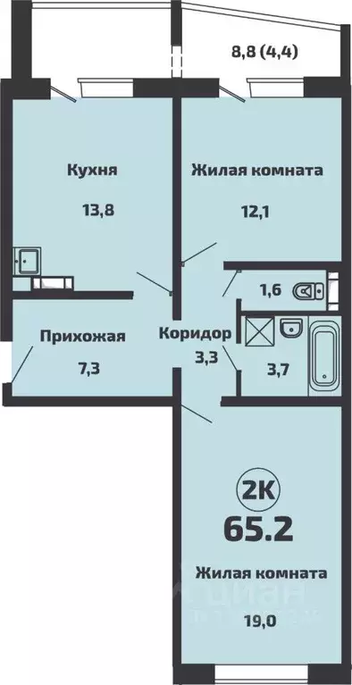 2-к кв. Новосибирская область, Новосибирский район, Станционный ... - Фото 0