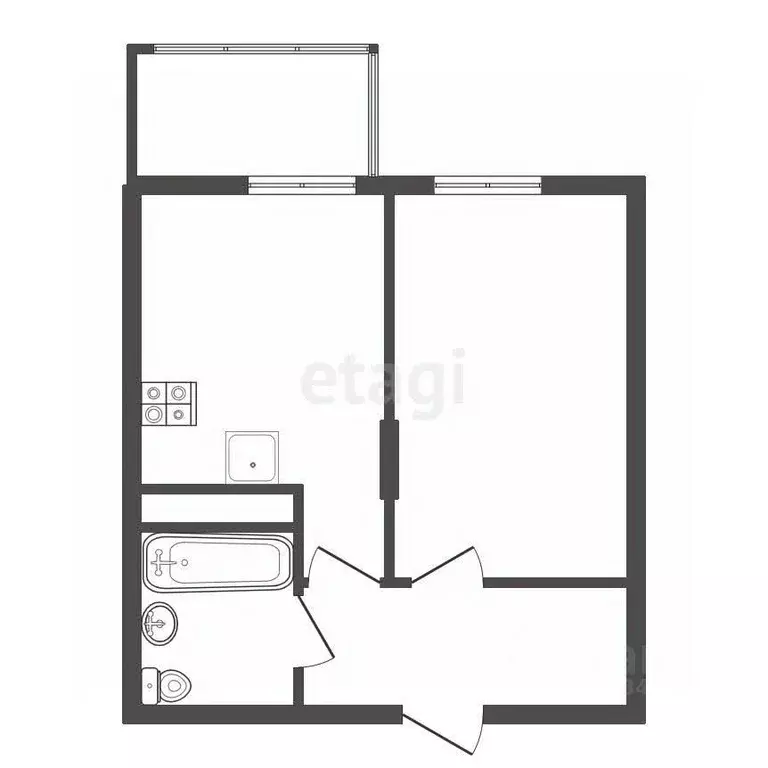 1-к кв. Воронежская область, с. Новая Усмань ул. Ленина, 312А (39.49 ... - Фото 1