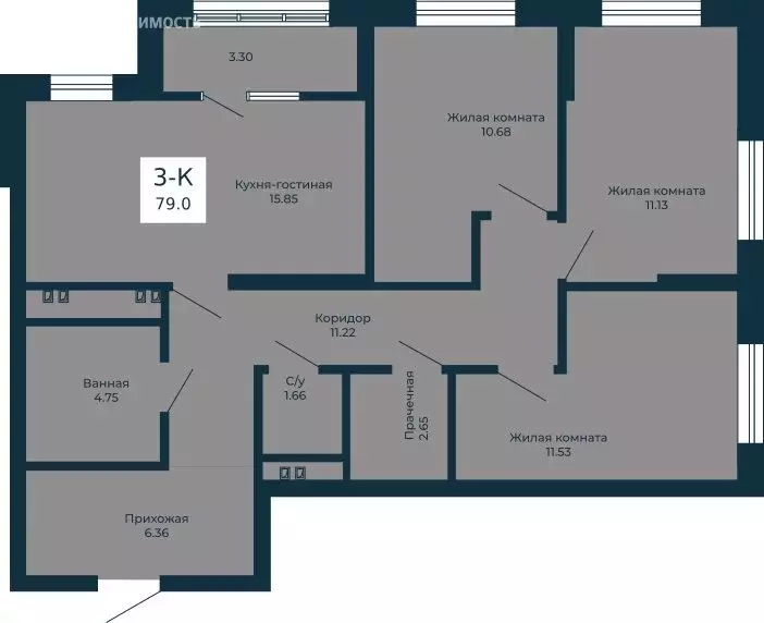 3-комнатная квартира: Екатеринбург, бульвар Владимира Белоглазова, 5 ... - Фото 1