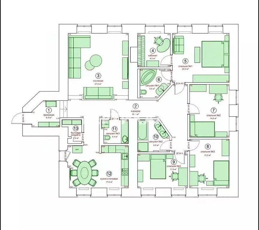 5-к кв. Москва Архангельский пер., 9 (170.0 м) - Фото 2