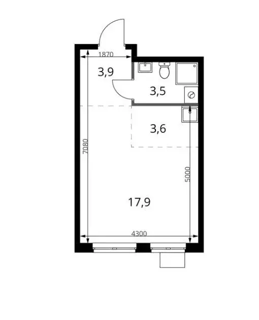 Квартира-студия: Сапроново, ЖК 1-й Донской, 2 (28.9 м) - Фото 1