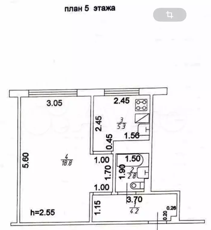 1-к. квартира, 31,1 м, 5/5 эт. - Фото 0