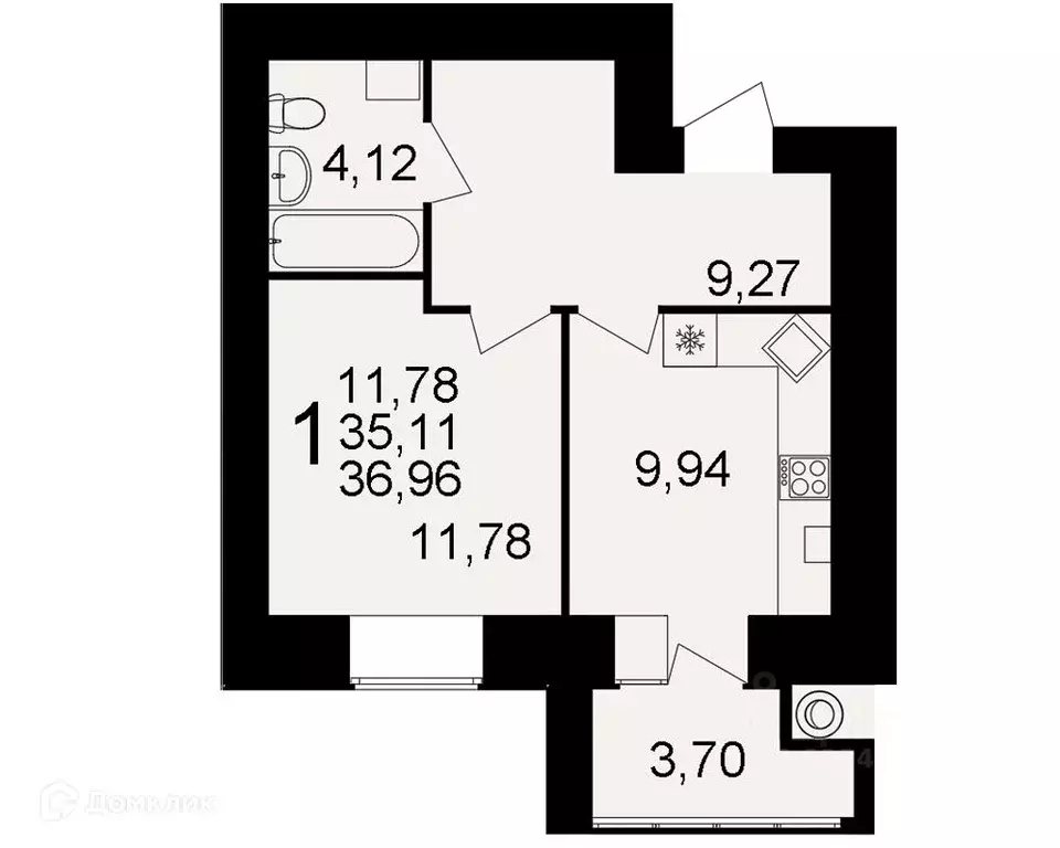 1-к кв. Рязанская область, Рязань ул. Княжье Поле, 10 (36.96 м) - Фото 2