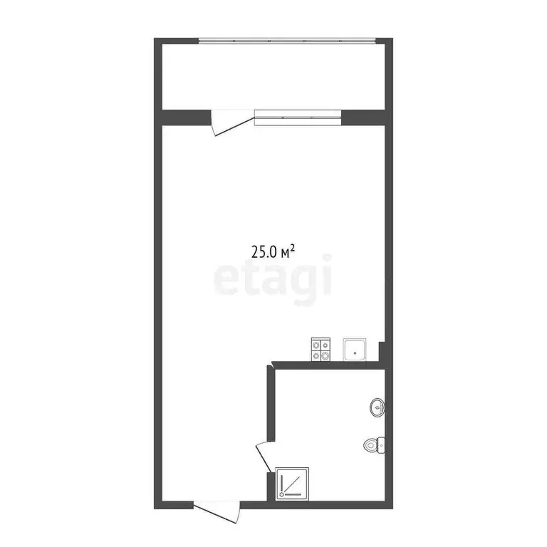 Квартира-студия: Севастополь, улица Челнокова, 19Ак2 (25.1 м) - Фото 0