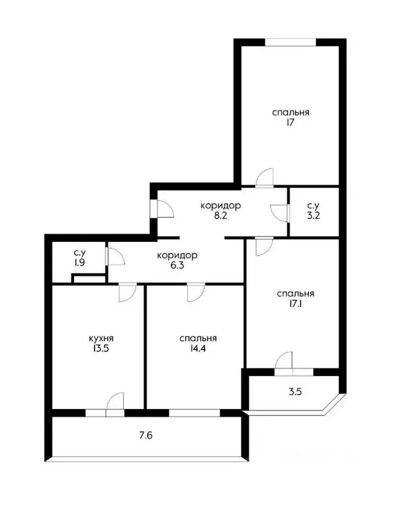 3-к кв. Краснодарский край, Геленджик ул. Маршала Жукова, 1к3 (80.0 м) - Фото 1