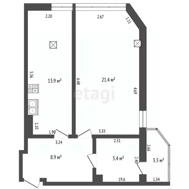 1-к кв. Севастополь ул. Степаняна, 9А (49.6 м) - Фото 2